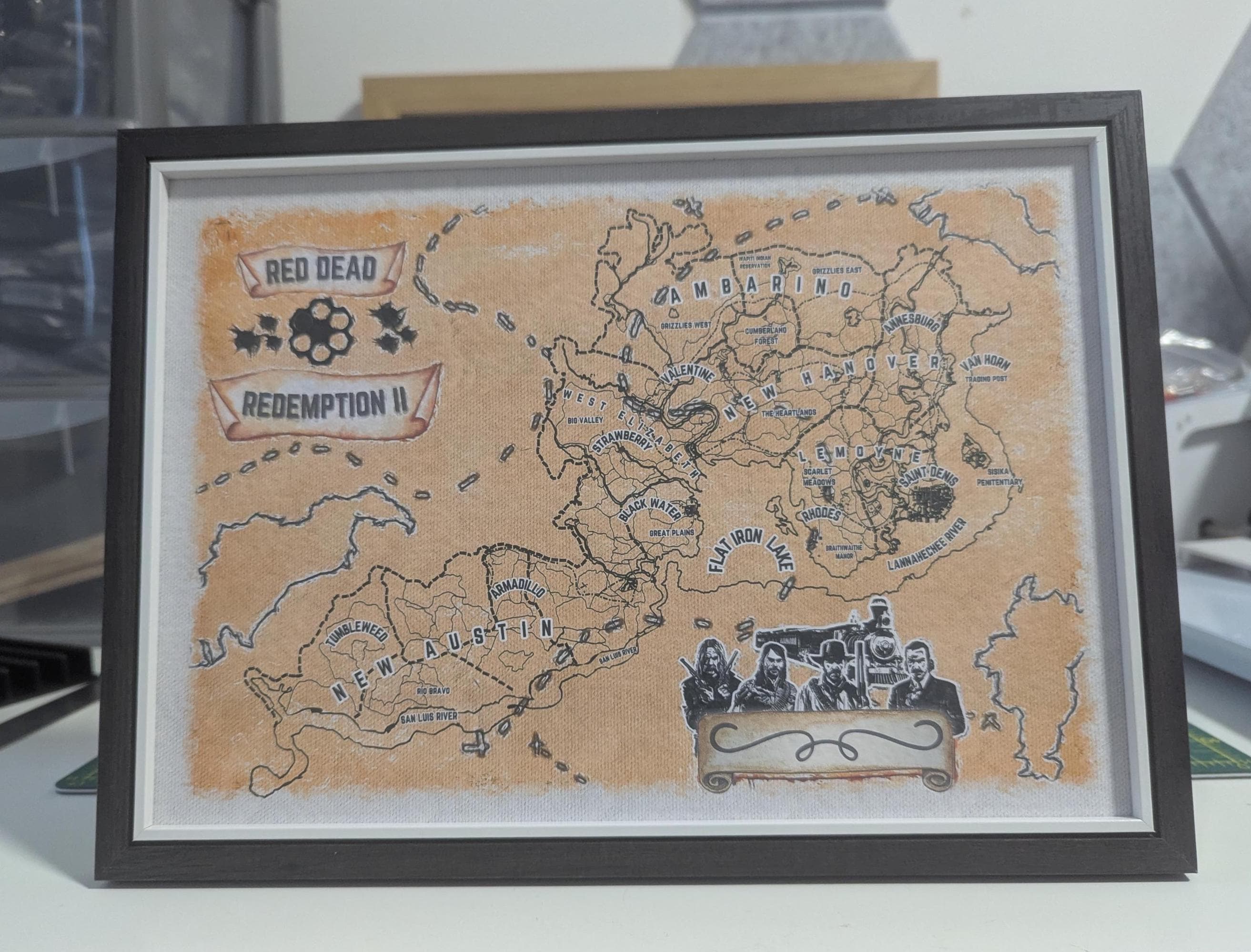 Red Dead Redemption 2 - Map art - Custom design - Watercolour Print