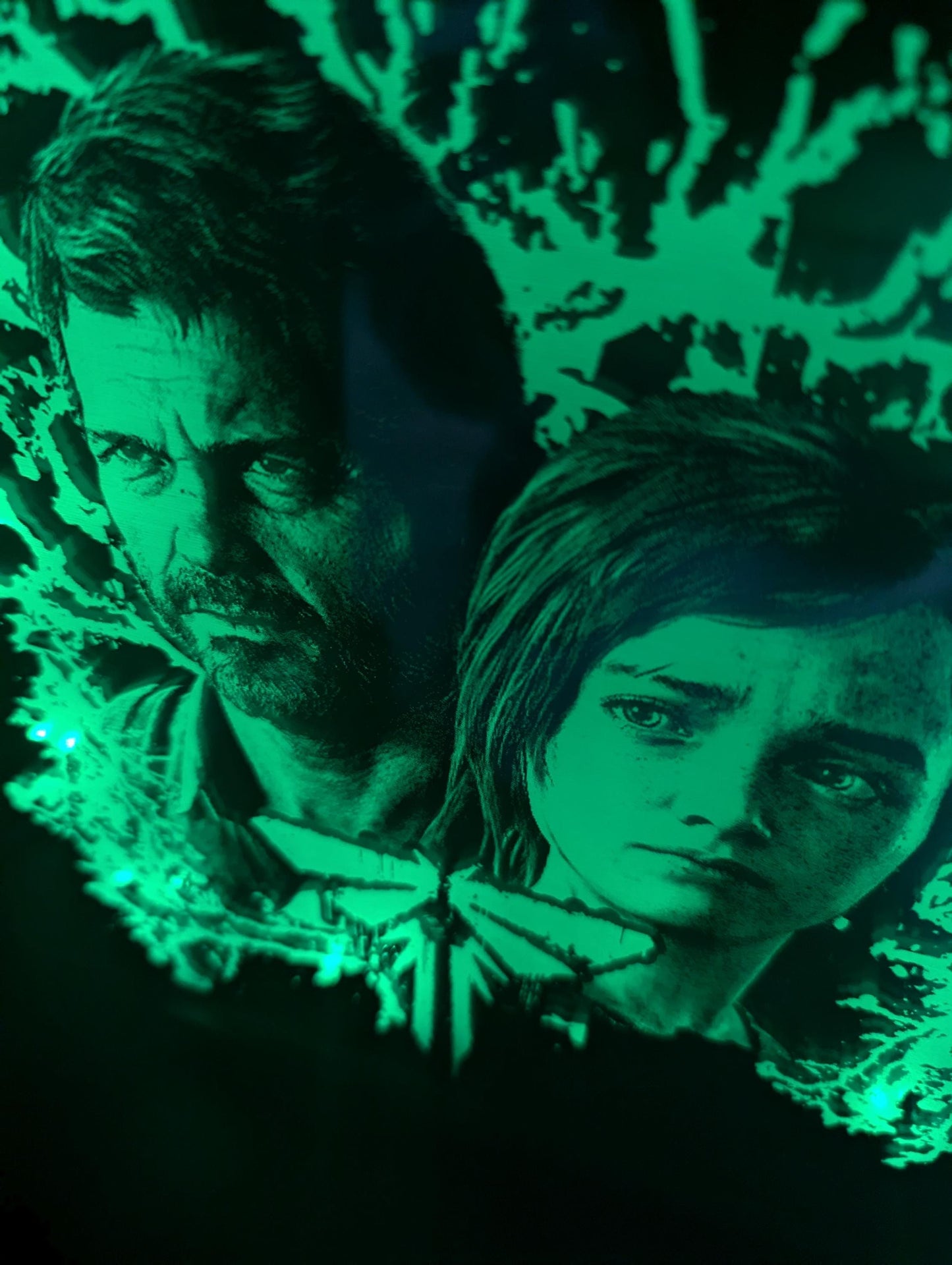 The Last of Us - Joel and Ellie - Laser engraved backlit mirror - Great gift