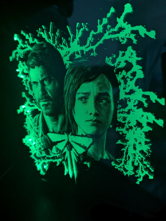 The Last of Us - Joel and Ellie - Laser engraved backlit mirror - Great gift