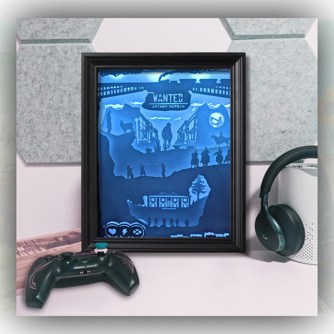 Read dead redemption 2 - Arthur Morgan - Shadowbox / Lightbox, Great gift, game room decor