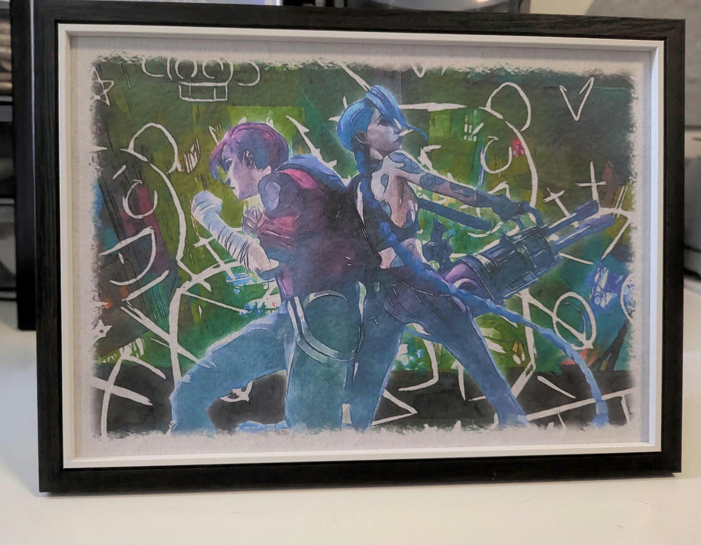 Arcane - Jinx & Vi - Watercolour print - Lol - Unique Gift