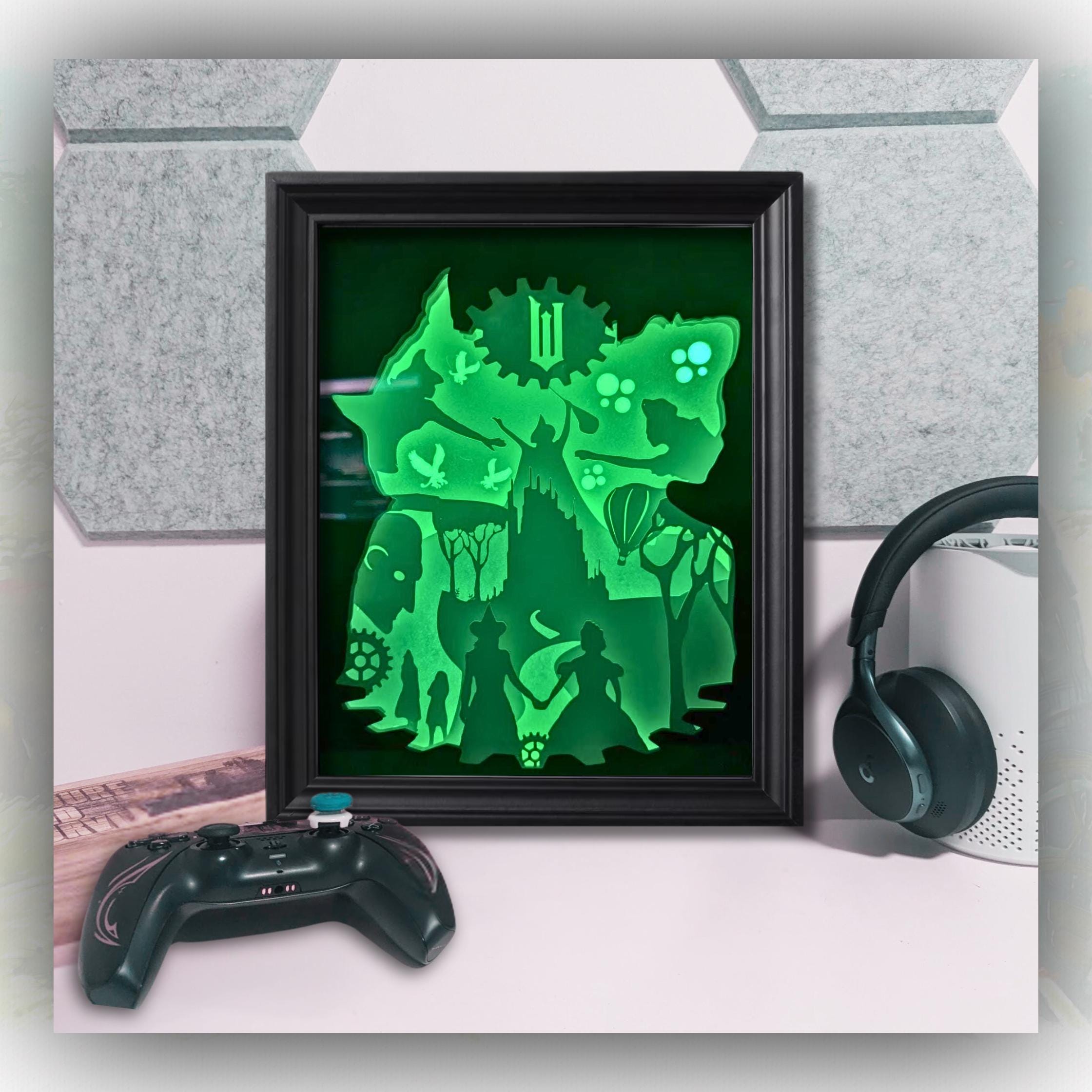 Wicked - Lightbox - Shadowbox, 3D Paper art, Unique Gift, Glinda and Elphaba