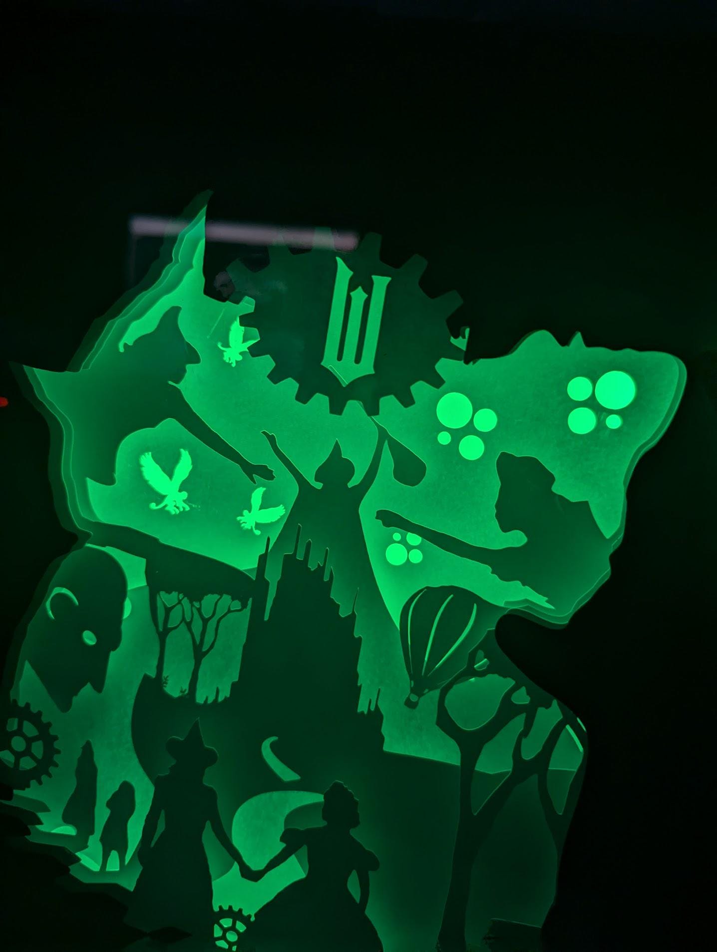 Wicked - Lightbox - Shadowbox, 3D Paper art, Unique Gift, Glinda and Elphaba
