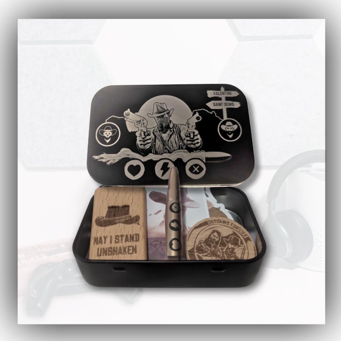 Red dead redemption 2 - Inspired - Engraved Stash tin - unique gift - Arthur Morgan - RDR2