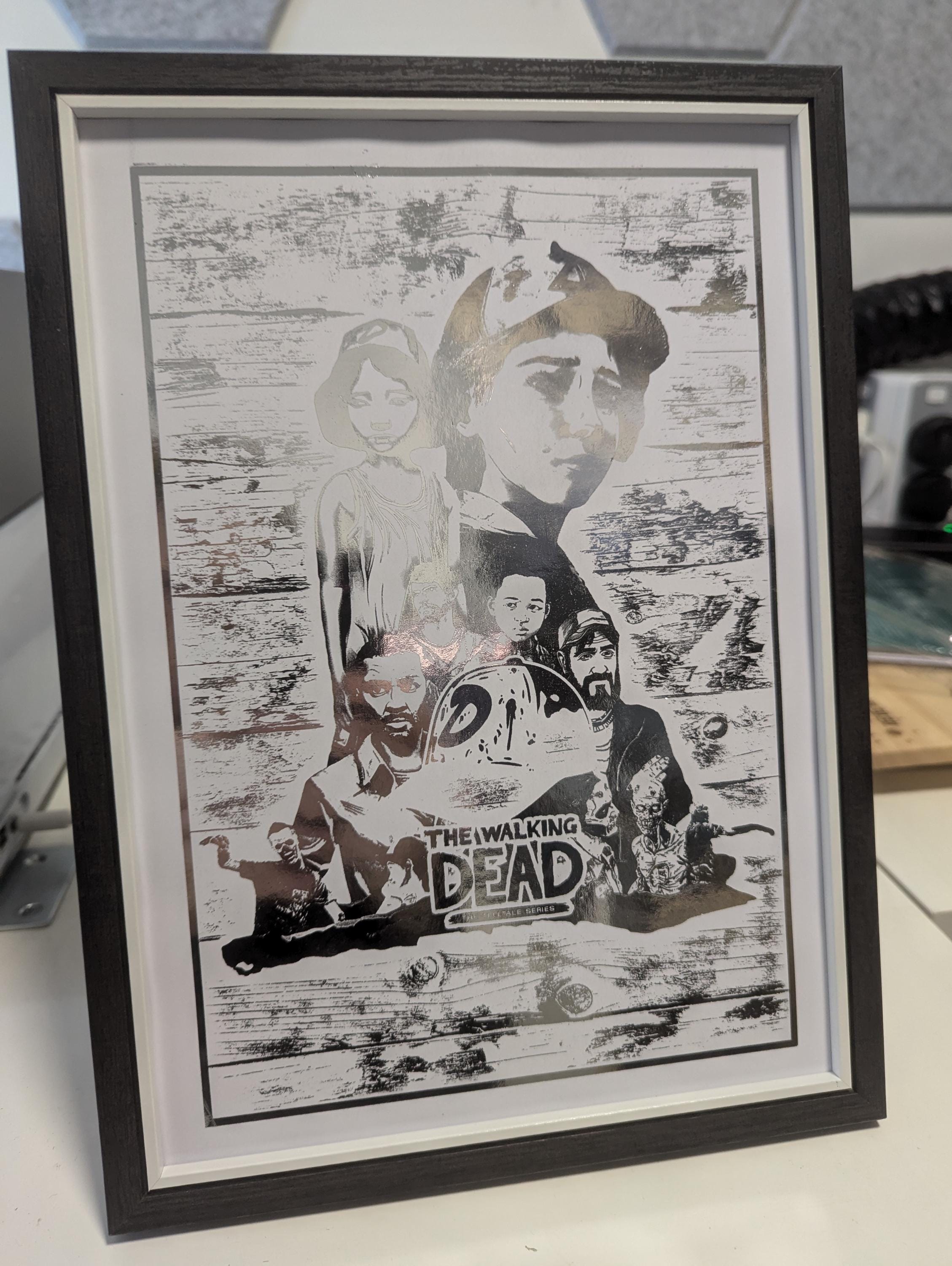 Telltale the walking Dead game - Clem and Lee - Foil Print - Video game Wall Decor - Unique Gift