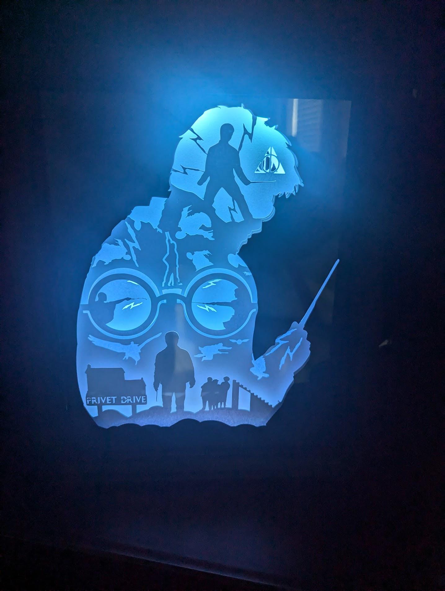 HP Wizard - Lightbox - Shadowbox, 3D Paper art, Unique Gift