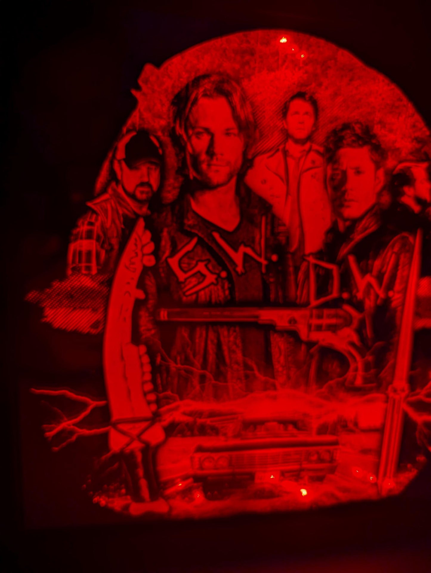Supernatural - Sam and Dean - Laser engraved backlit mirror - unique item