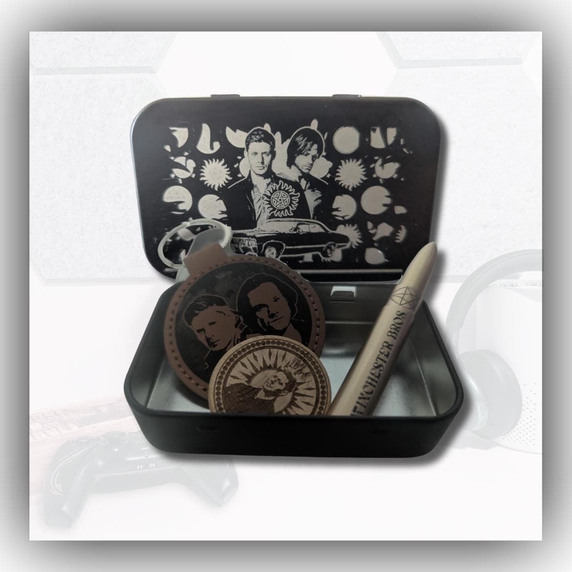 Supernatural - Inspired - Engraved Stash tin - unique gift - Sam and Dean - Winchester bros