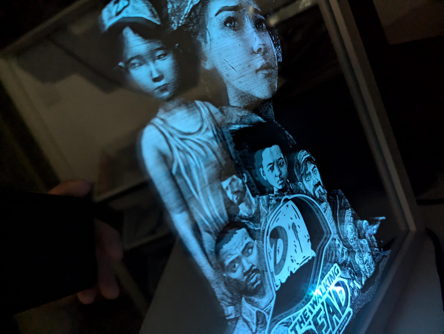Telltale the walking dead - Lee and Clementine - Laser engraved backlit mirror - Great gift - custom design