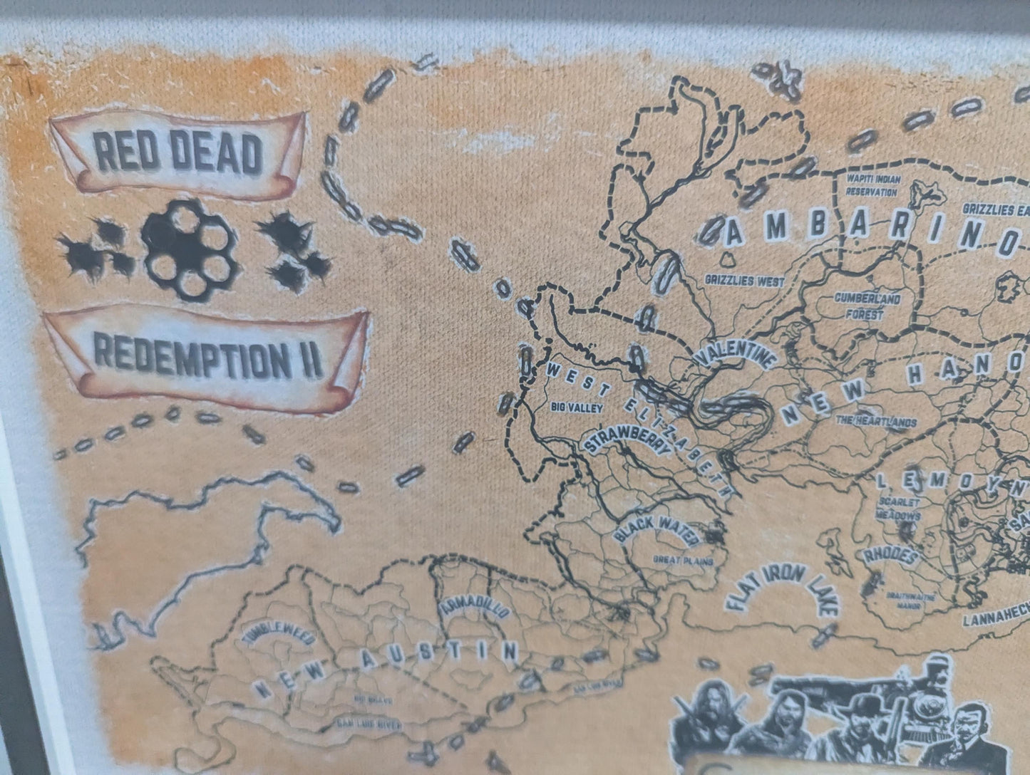 Red Dead Redemption 2 - Map art - Custom design - Watercolour Print
