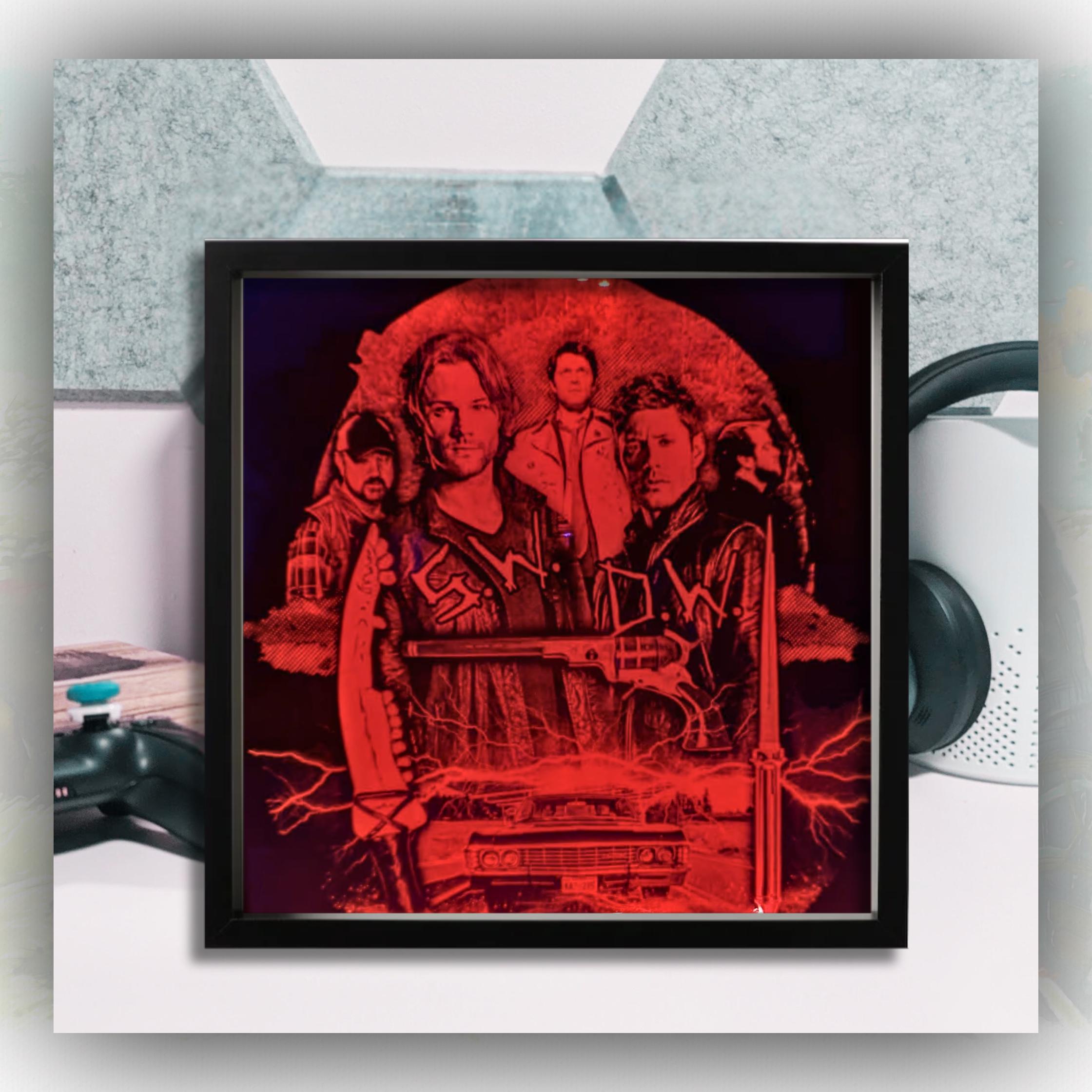 Supernatural - Sam and Dean - Laser engraved backlit mirror - unique item