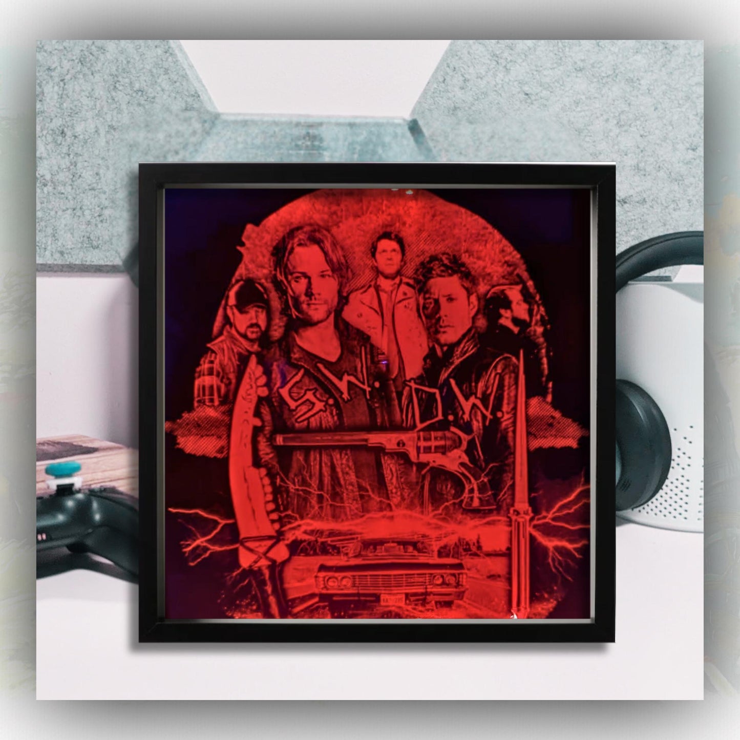 Supernatural - Sam and Dean - Laser engraved backlit mirror - unique item