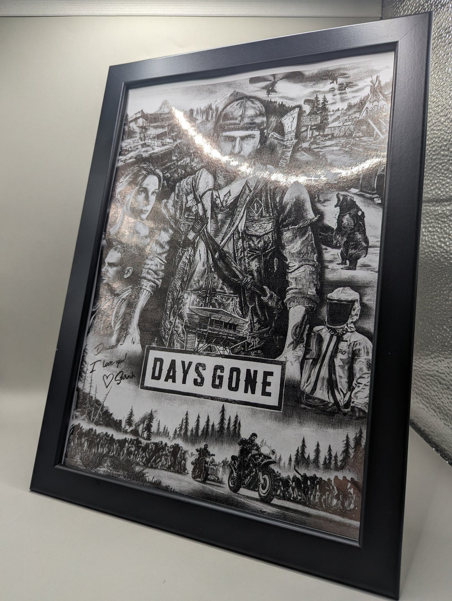 Days Gone Game - Real foil Print - Unique Gift - Gaming wall art
