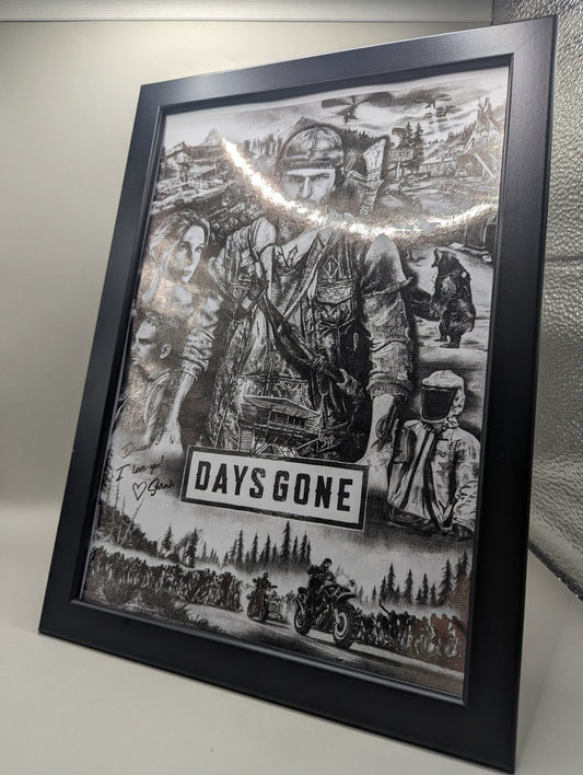 Days Gone Game - Real foil Print - Unique Gift - Gaming wall art
