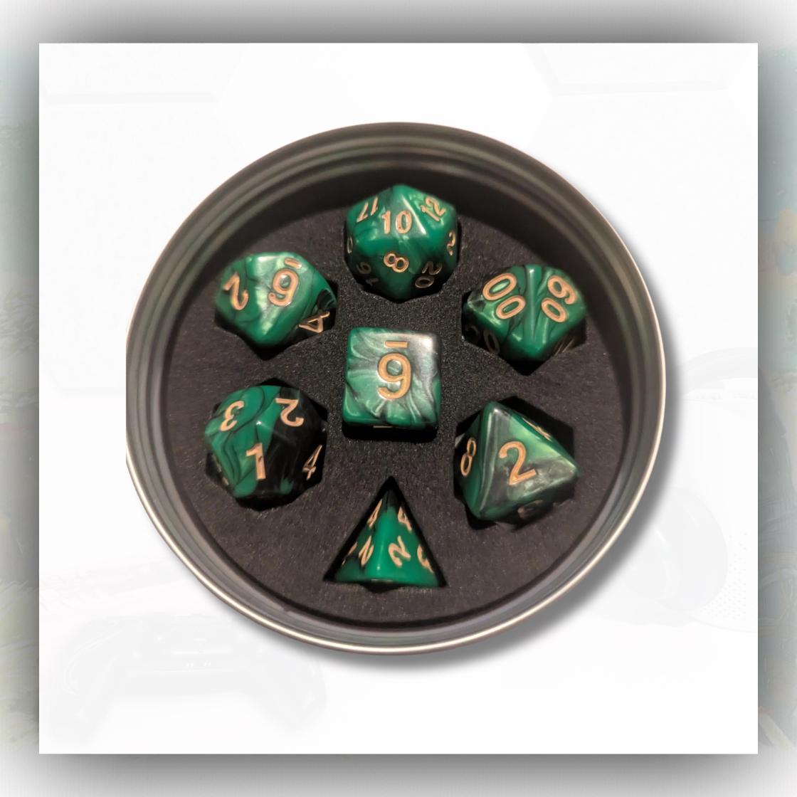 D&D - Engraved dice tin - gift set - unique gift - DND - personalised - includes dice