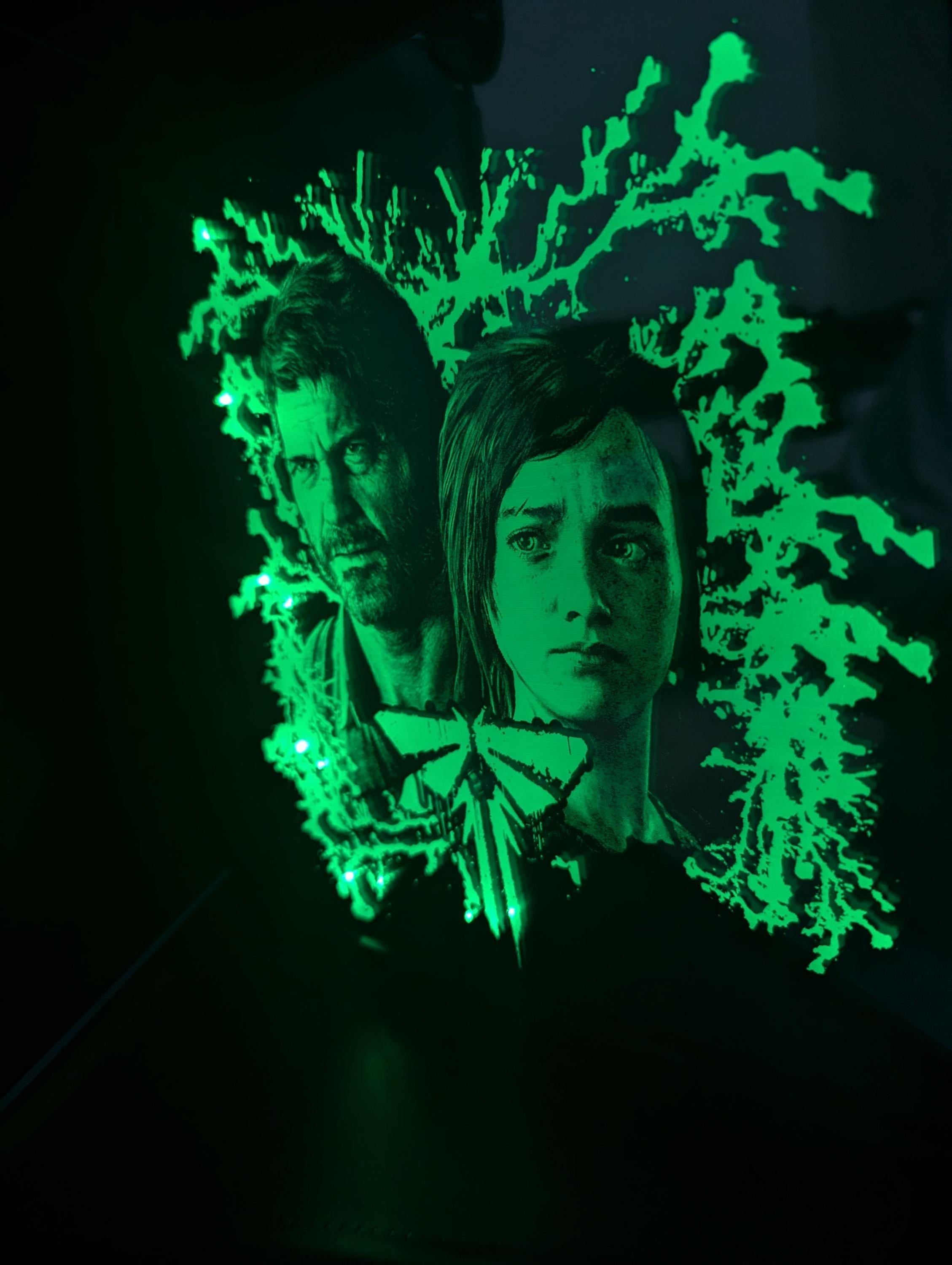 The Last of Us - Joel and Ellie - Laser engraved backlit mirror - Great gift