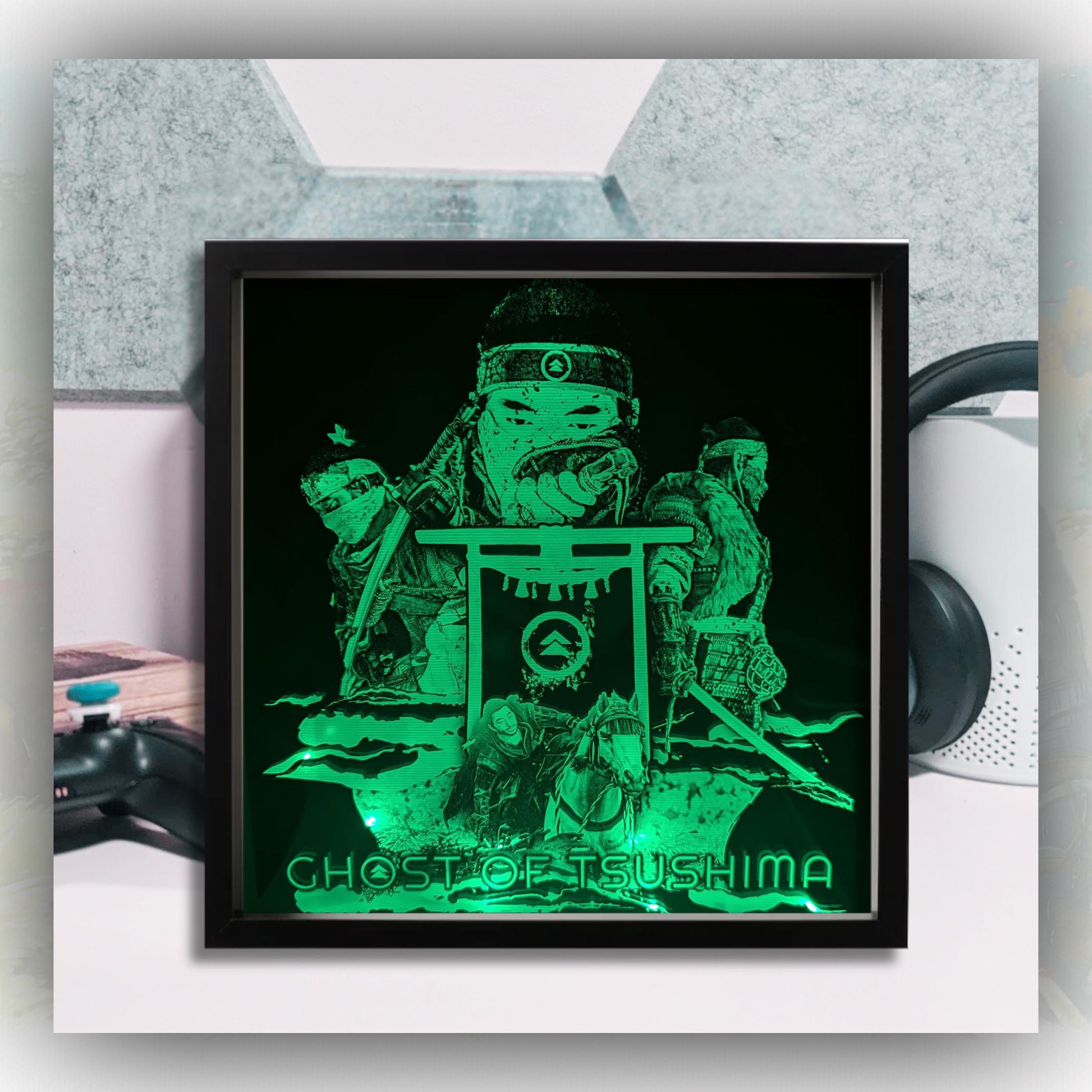 Ghost Of Tsushima - Jin Sakai - Laser engraved backlit mirror - Great gift