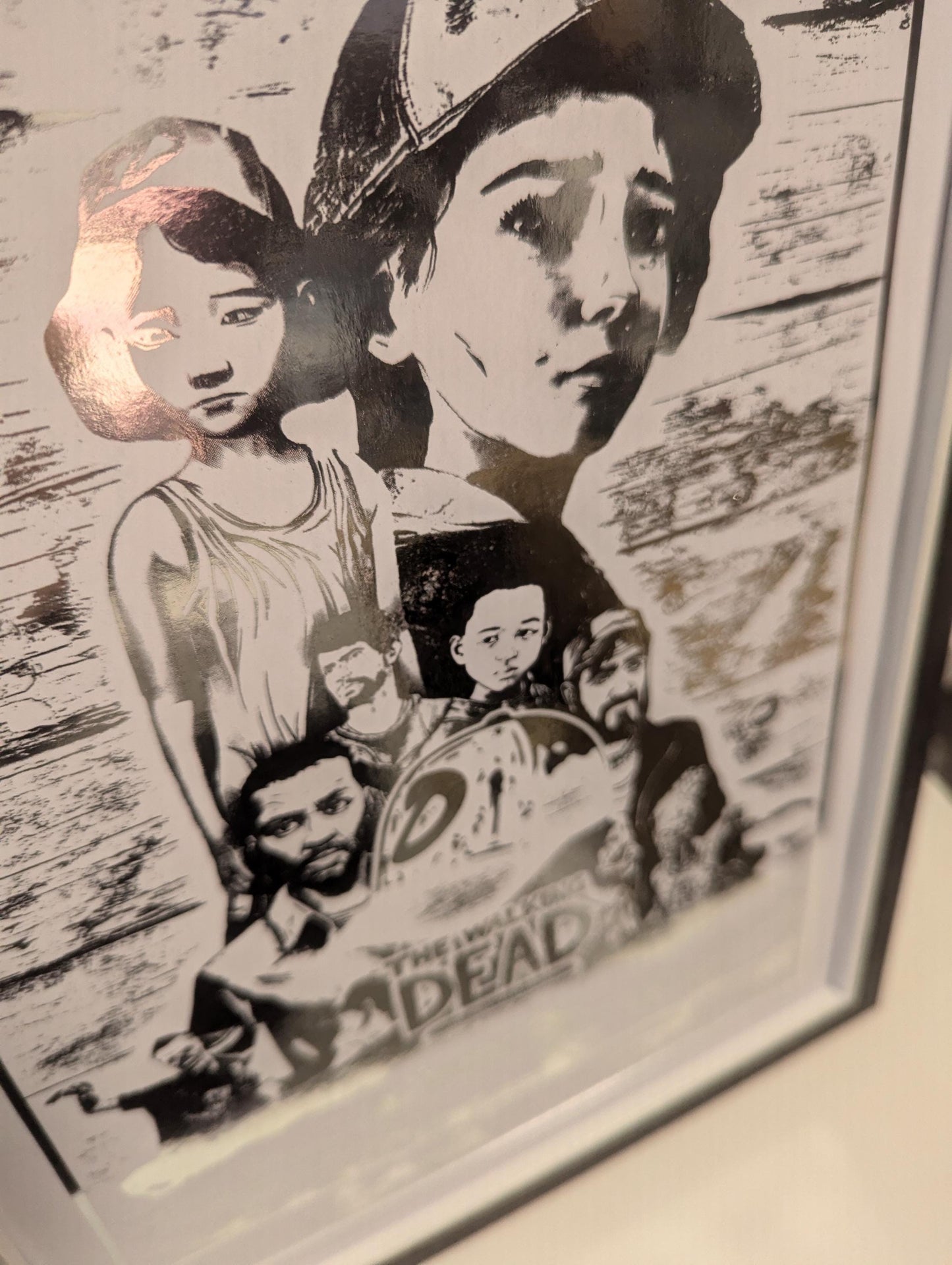 Telltale the walking Dead game - Clem and Lee - Foil Print - Video game Wall Decor - Unique Gift