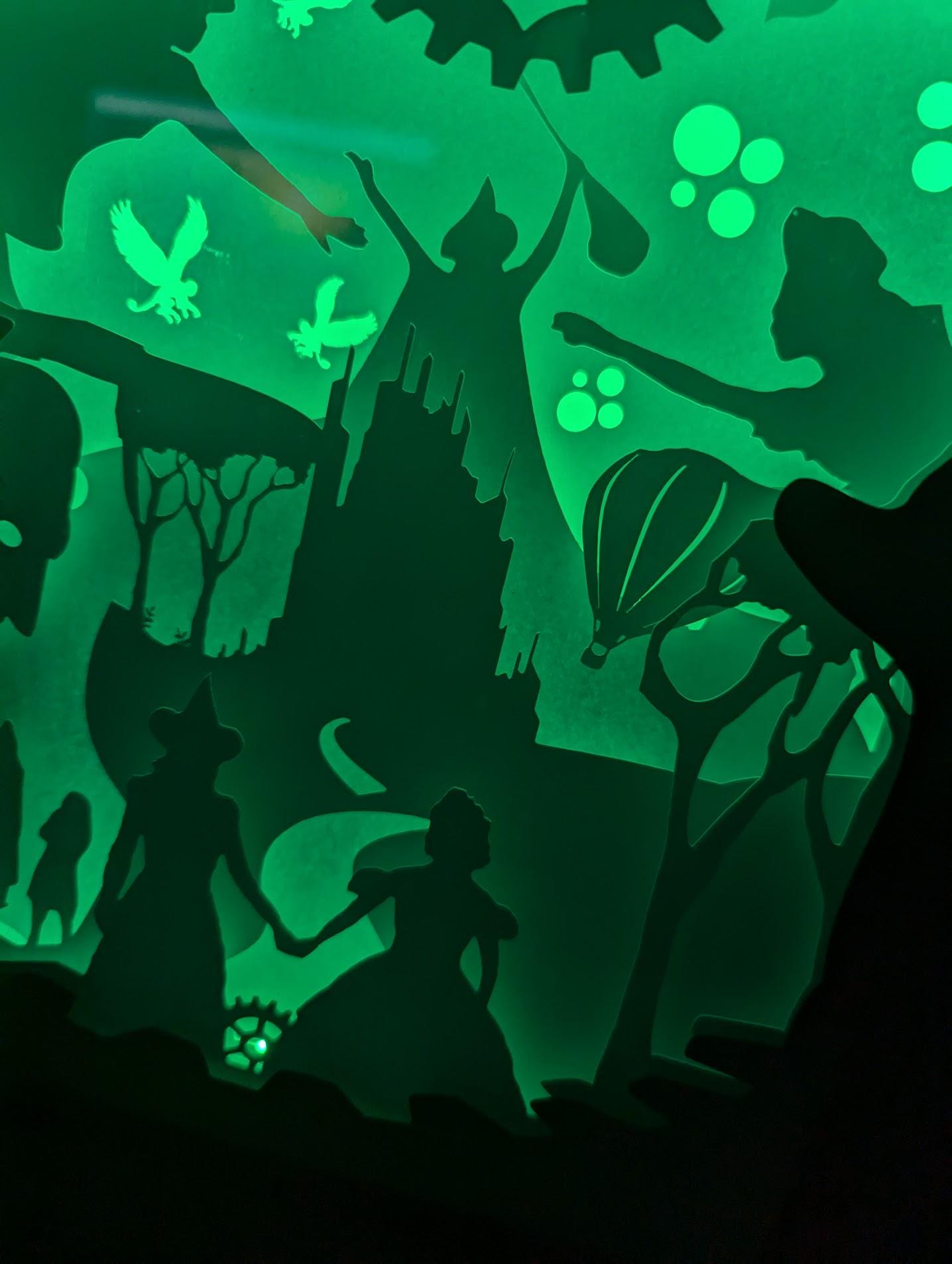 Wicked - Lightbox - Shadowbox, 3D Paper art, Unique Gift, Glinda and Elphaba