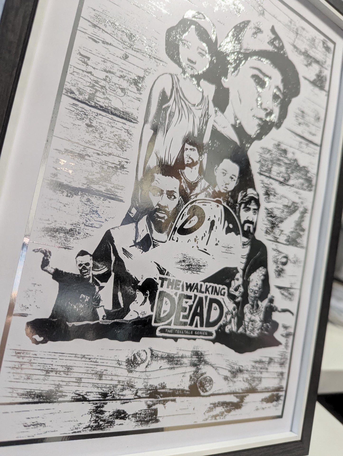 Telltale the walking Dead game - Clem and Lee - Foil Print - Video game Wall Decor - Unique Gift
