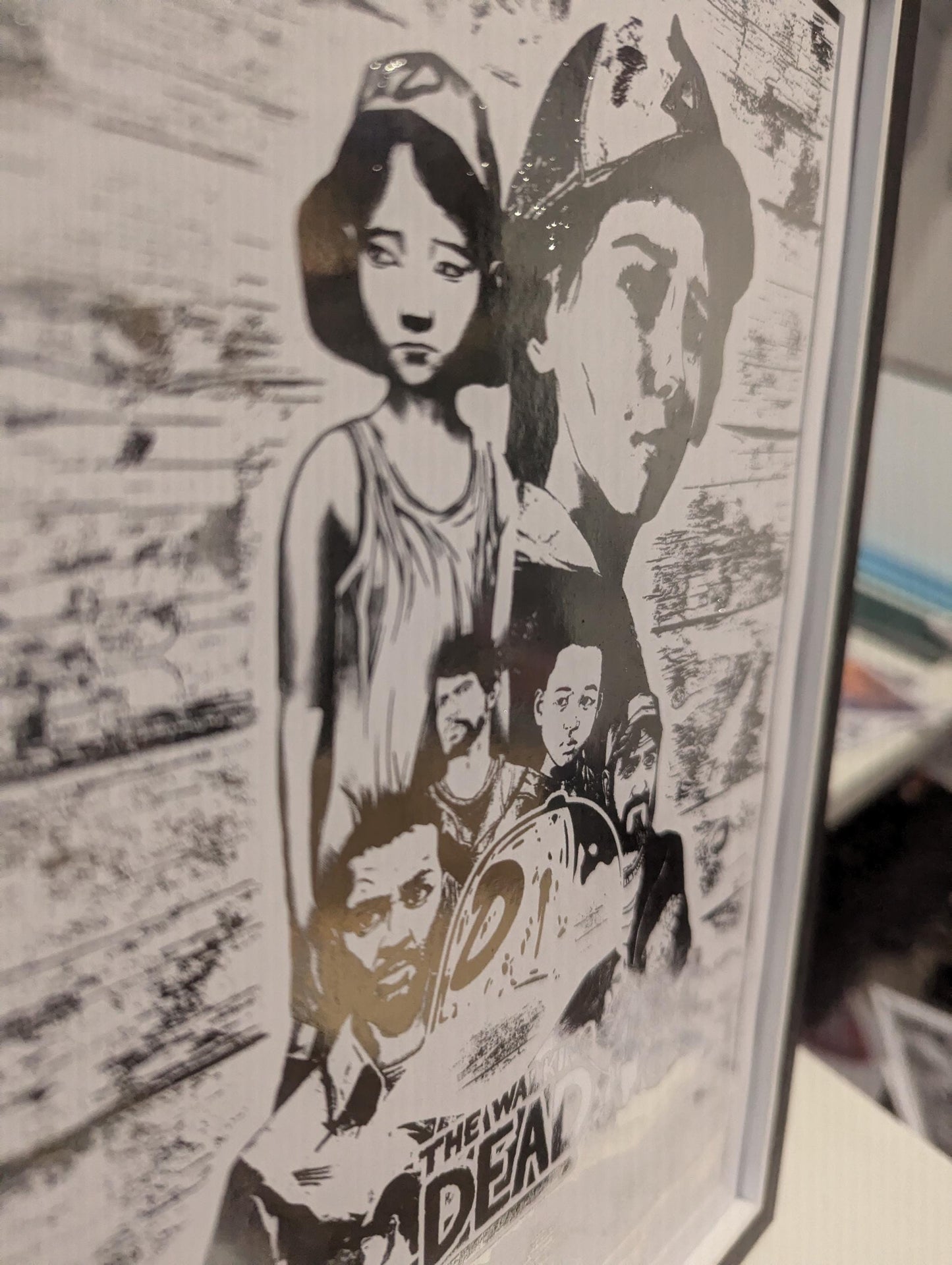 Telltale the walking Dead game - Clem and Lee - Foil Print - Video game Wall Decor - Unique Gift