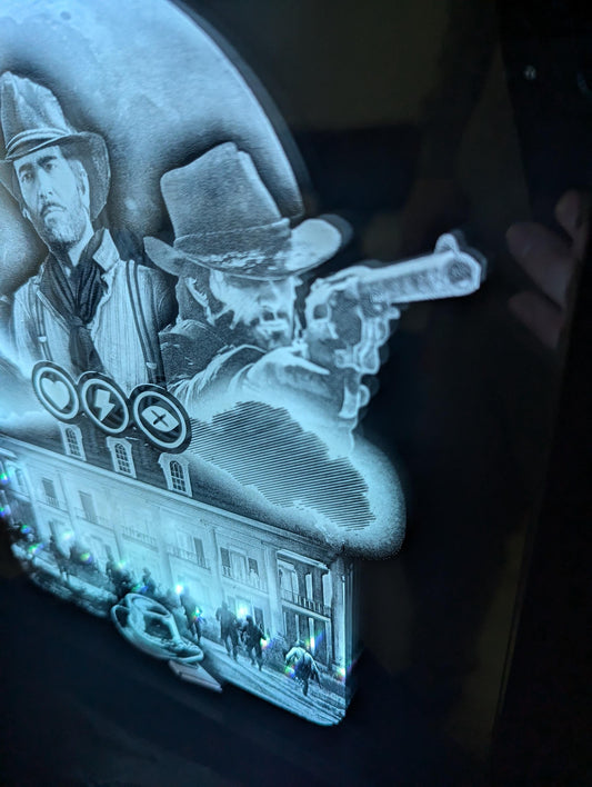 Red dead redemption 2 - Arthur Morgan - Laser engraved backlit mirror - Great gift