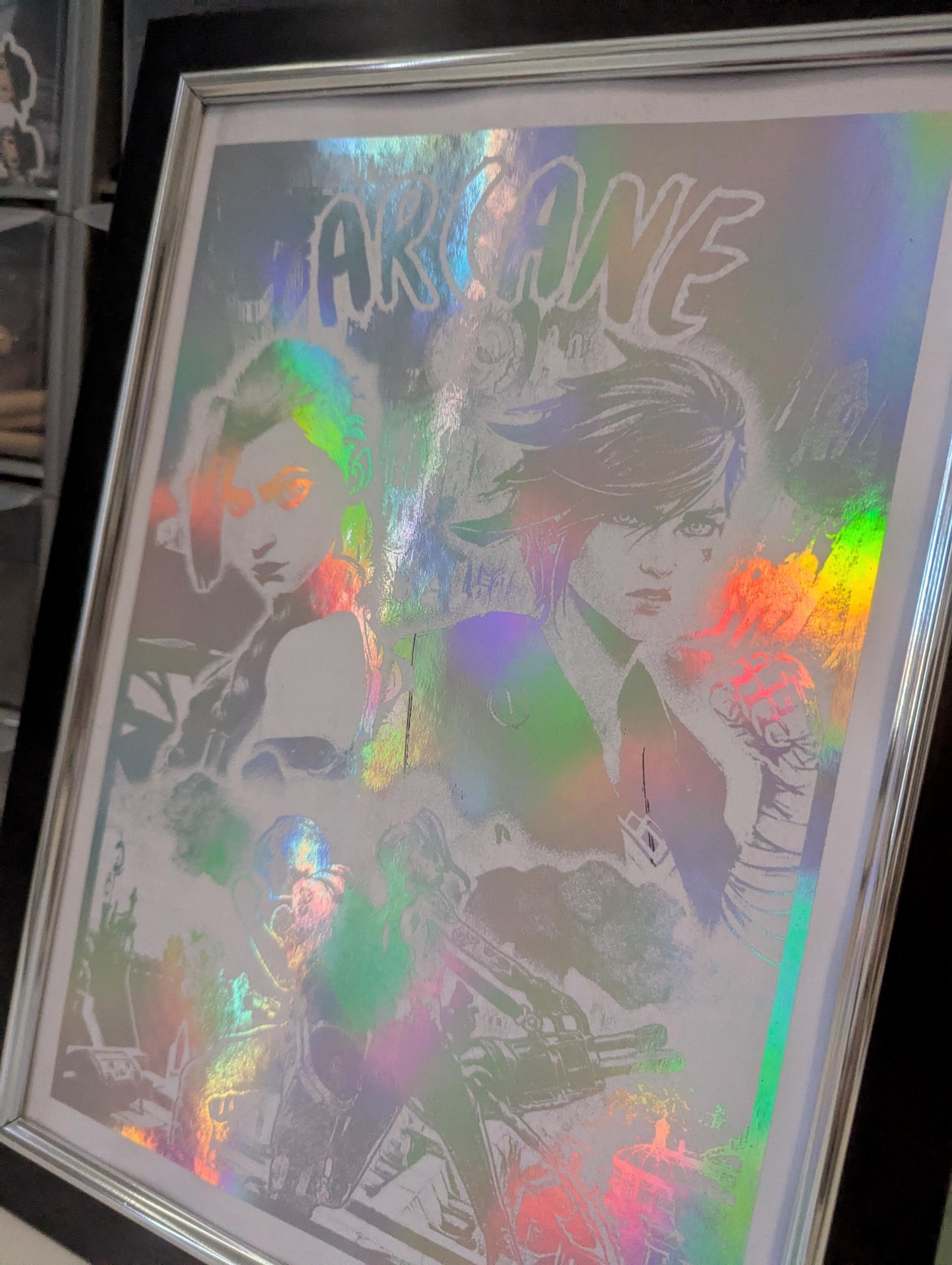 Arcane - Foil print - Jinx & Vi - Unique Gaming Gift, Real Foil Art, League of Legends, TV Show