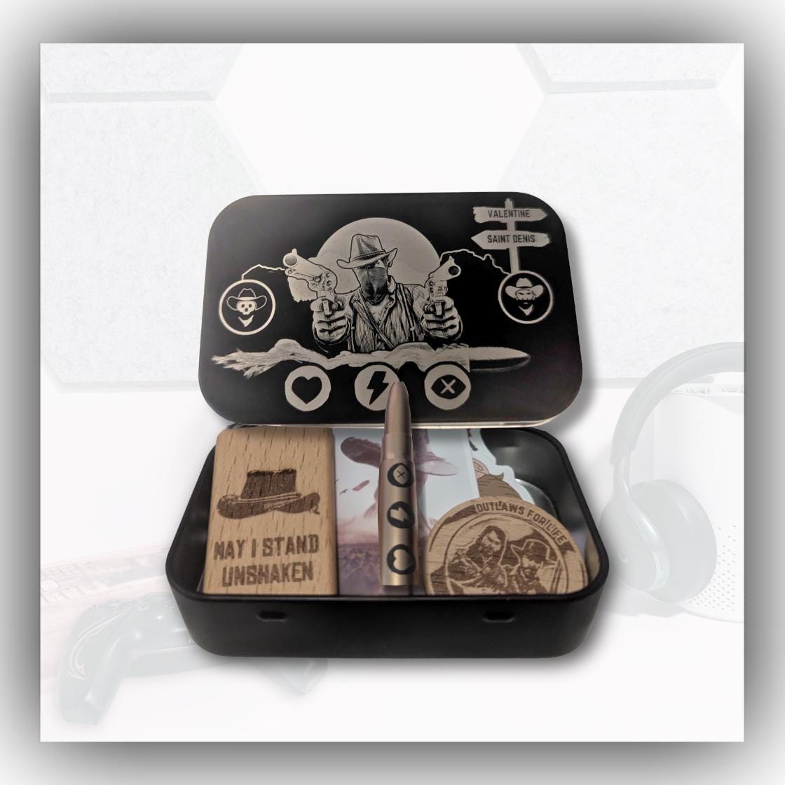 Red dead redemption 2 - Inspired - Engraved Stash tin - unique gift - Arthur Morgan - RDR2