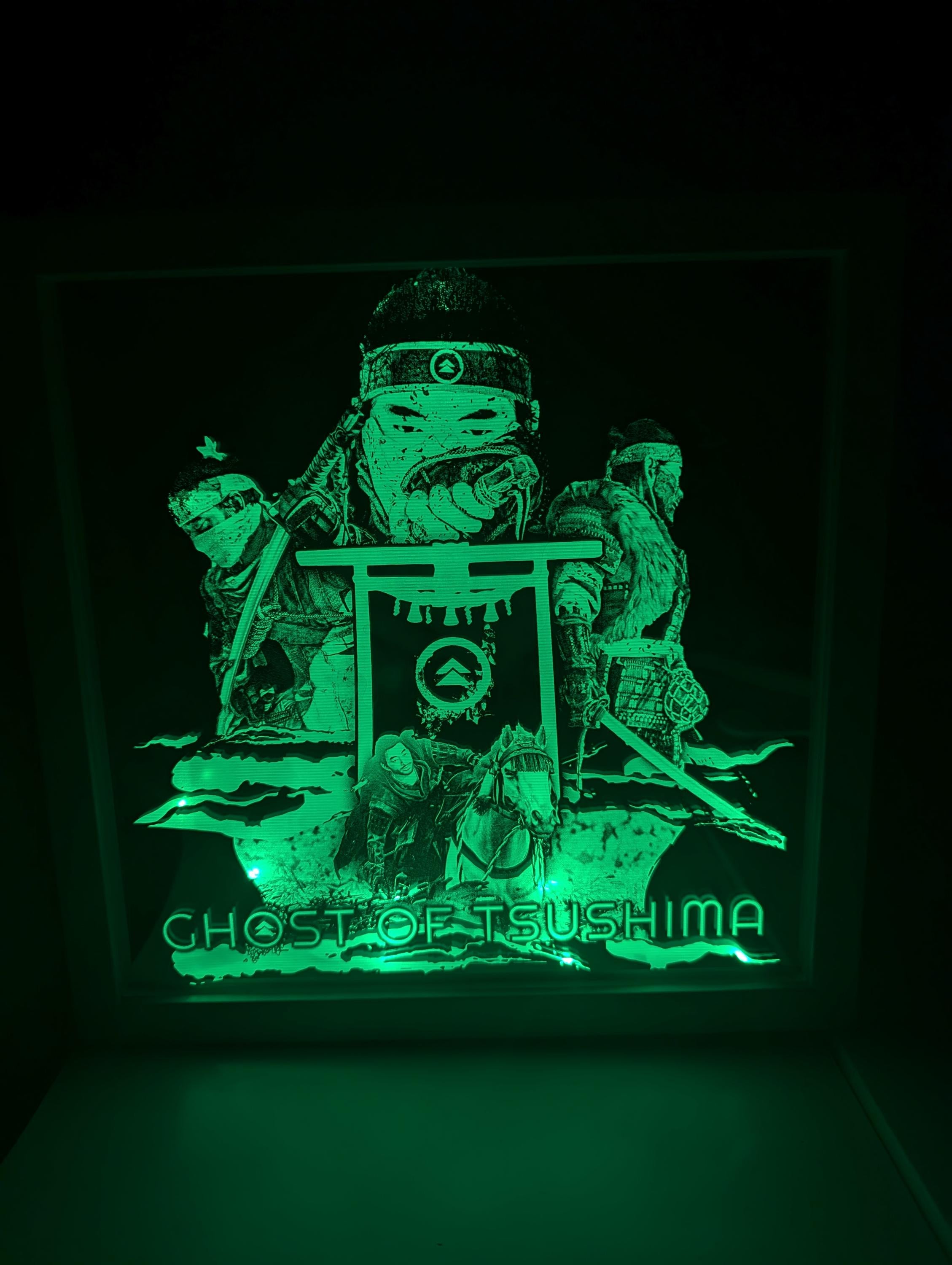 Ghost Of Tsushima - Jin Sakai - Laser engraved backlit mirror - Great gift