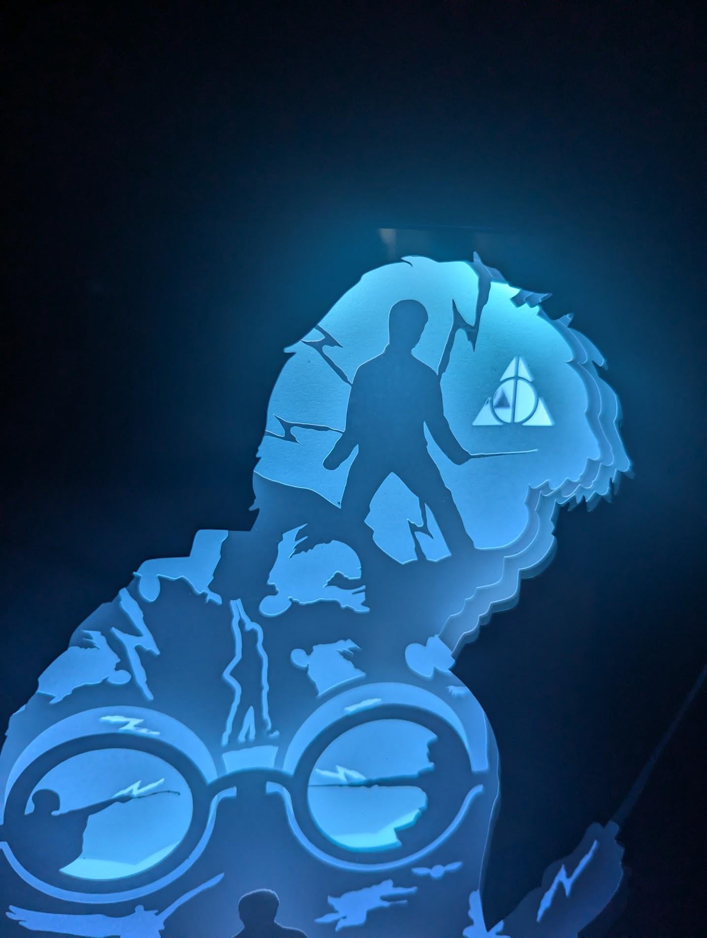 HP Wizard - Lightbox - Shadowbox, 3D Paper art, Unique Gift