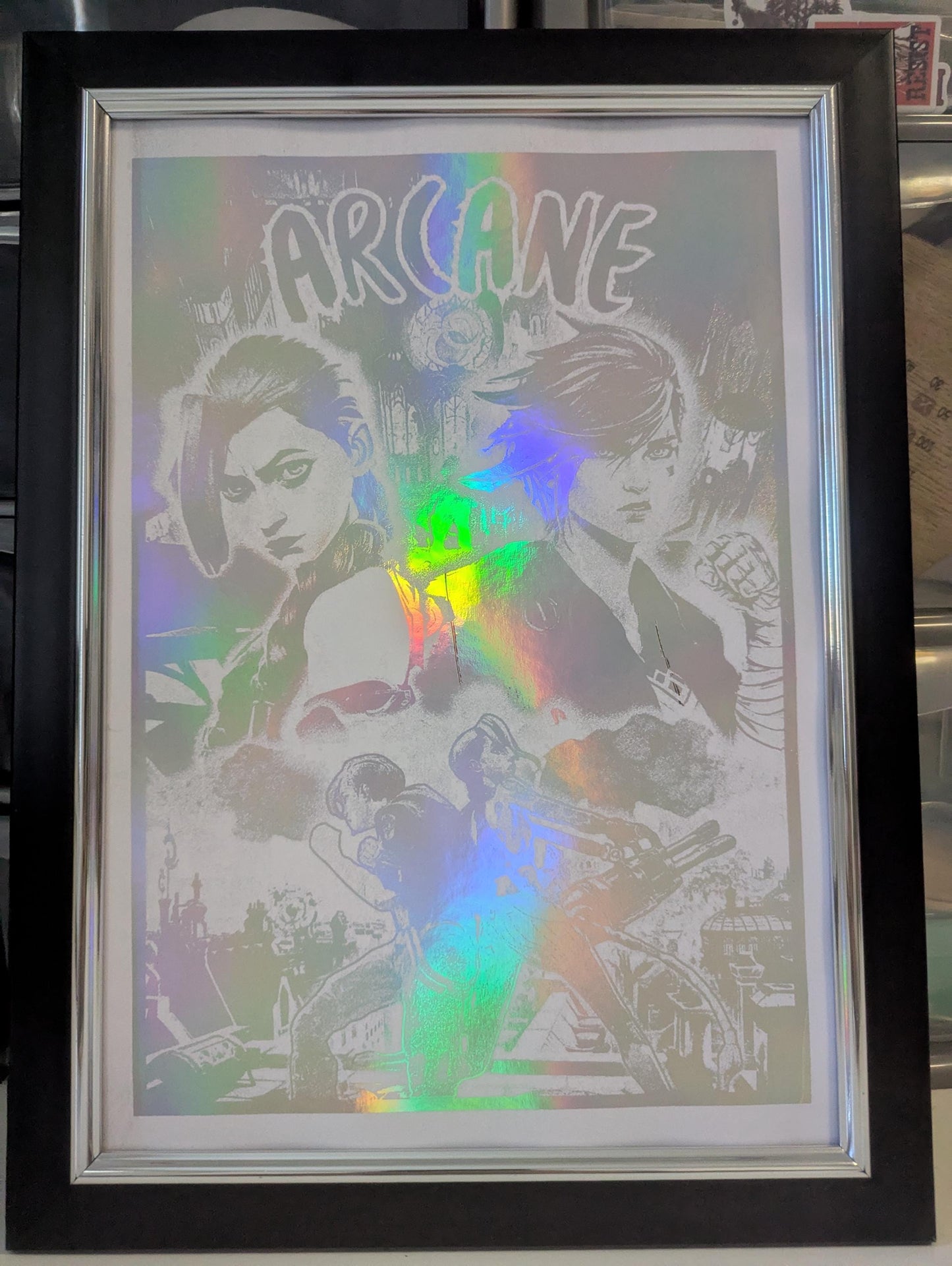 Arcane - Foil print - Jinx & Vi - Unique Gaming Gift, Real Foil Art, League of Legends, TV Show