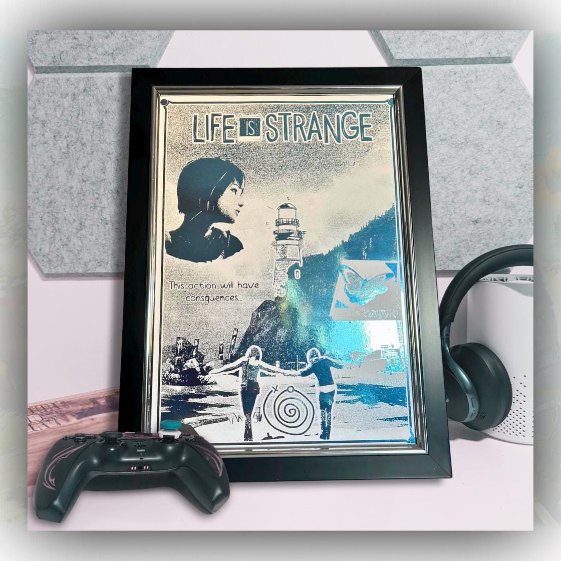 Life is Strange - Foil print, Video game Wall Decor, Unique Gaming Gift, Real Foil Art, Max and Chloe