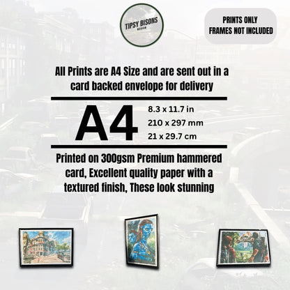 Hogwarts Legacy - Art Print in Watercolour Style - Unique Gift - Printed on premium hammered card