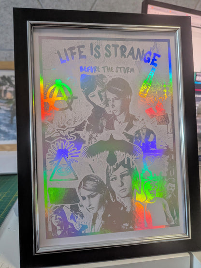 Life is Strange: before the storm - Foil print, Video game Wall Decor, Unique Gaming Gift, Real Foil Art, Chloe and Rachel