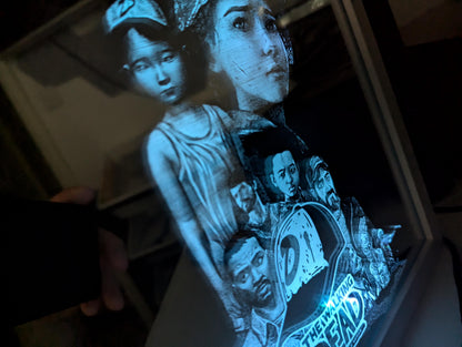 Telltale the walking dead - Lee and Clementine - Laser engraved backlit mirror - Great gift - custom design