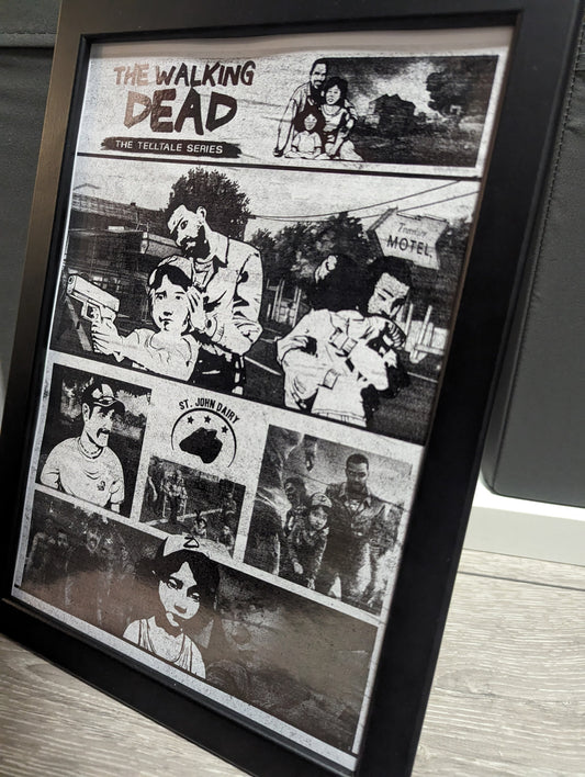 Telltale the walking Dead- Clem and Lee - Foil Print - Video game Wall Decor - Unique Gift