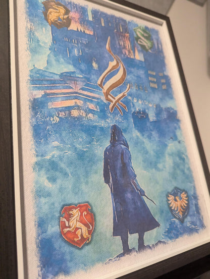 Hogwarts Legacy - Art Print in Watercolour Style - Unique Gift - Printed on premium hammered card