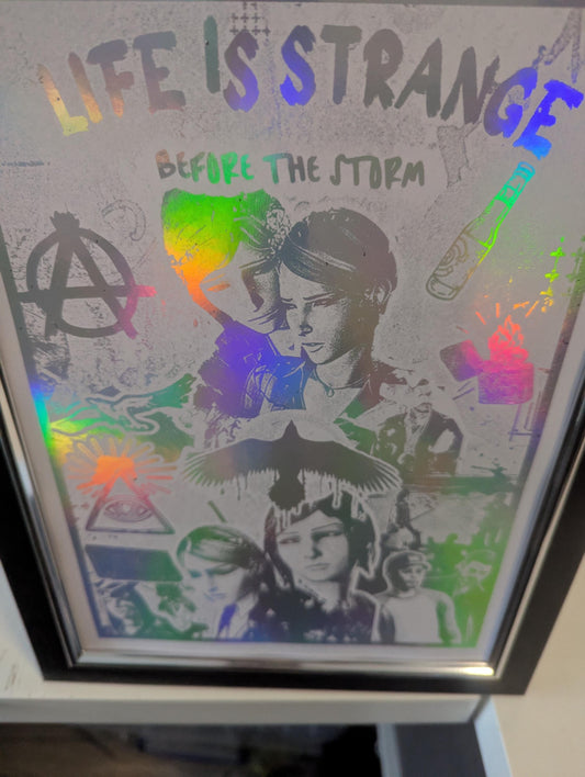 Life is Strange: before the storm - Foil print, Video game Wall Decor, Unique Gaming Gift, Real Foil Art, Chloe and Rachel